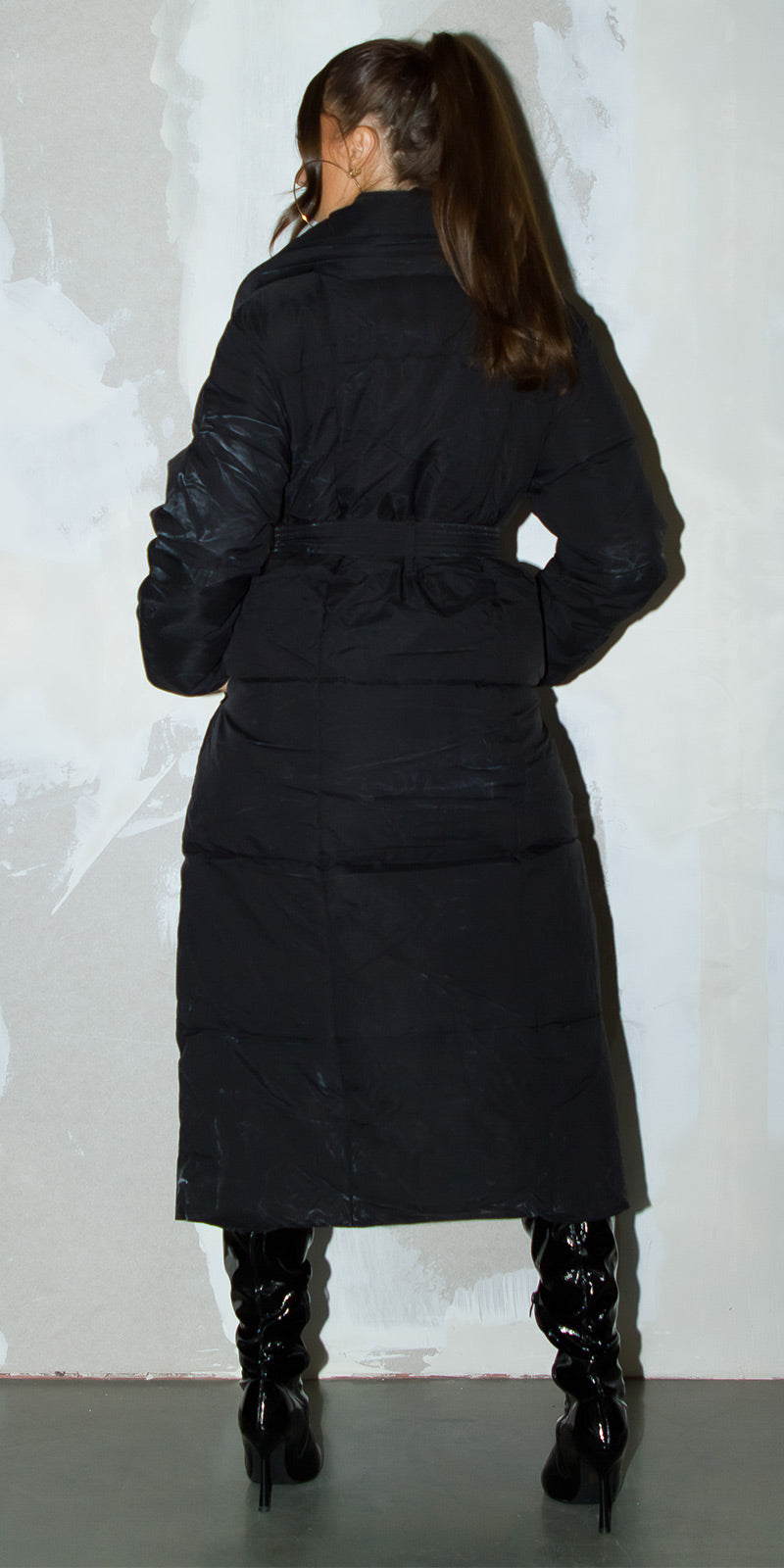 Giacca cappotto invernale lunga con cintura 0000J6503