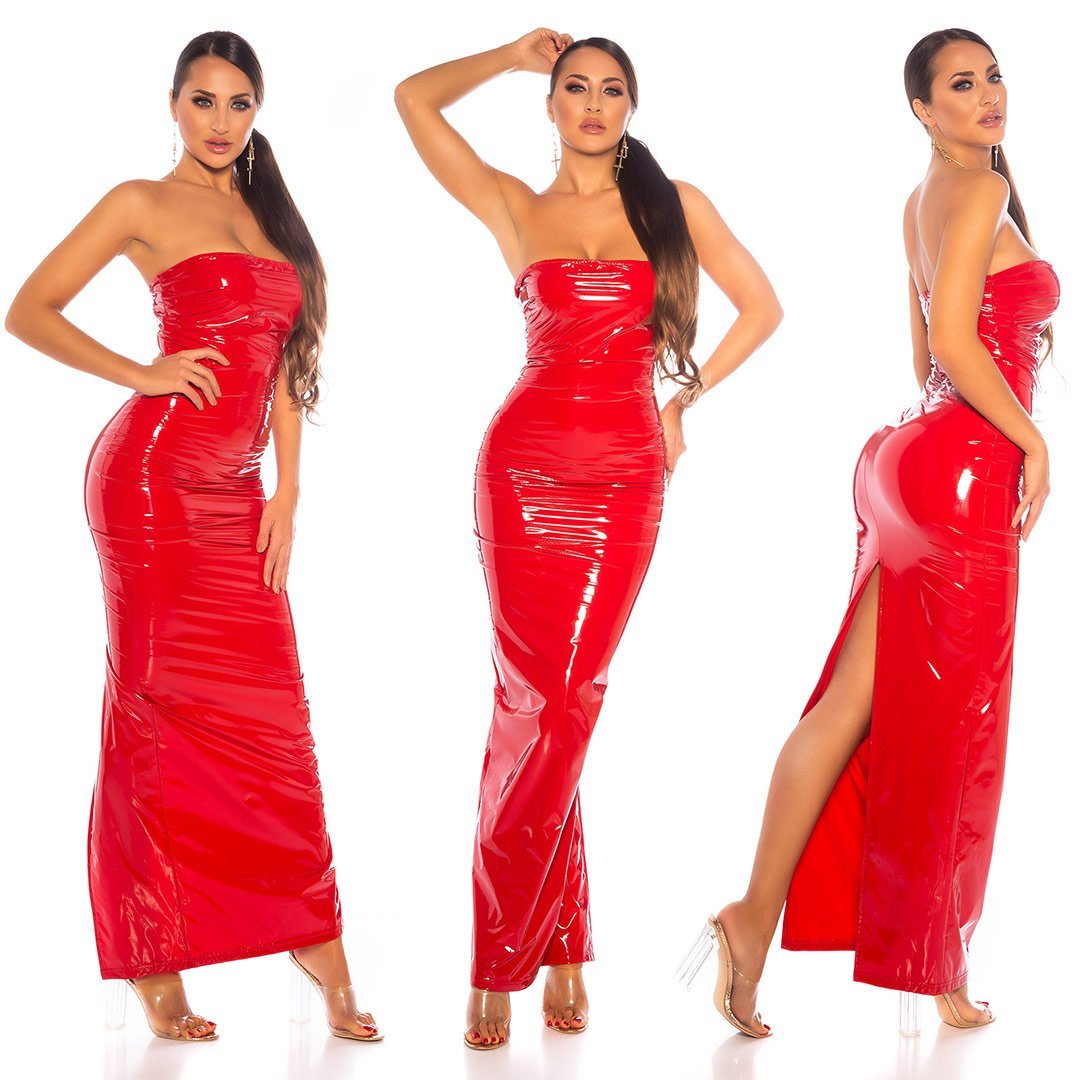 Abito rosso in lattice 0000K19801
