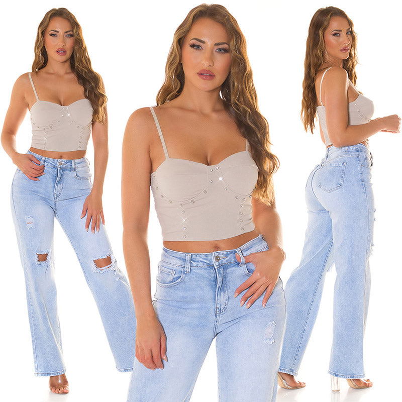 Top con borchie glitterate 0000T22312
