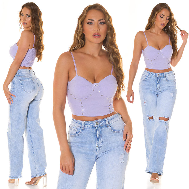 Top con borchie glitterate 0000T22312
