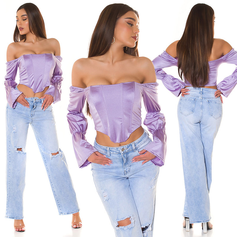 Top corsetto con spalle scoperte 0000T6258