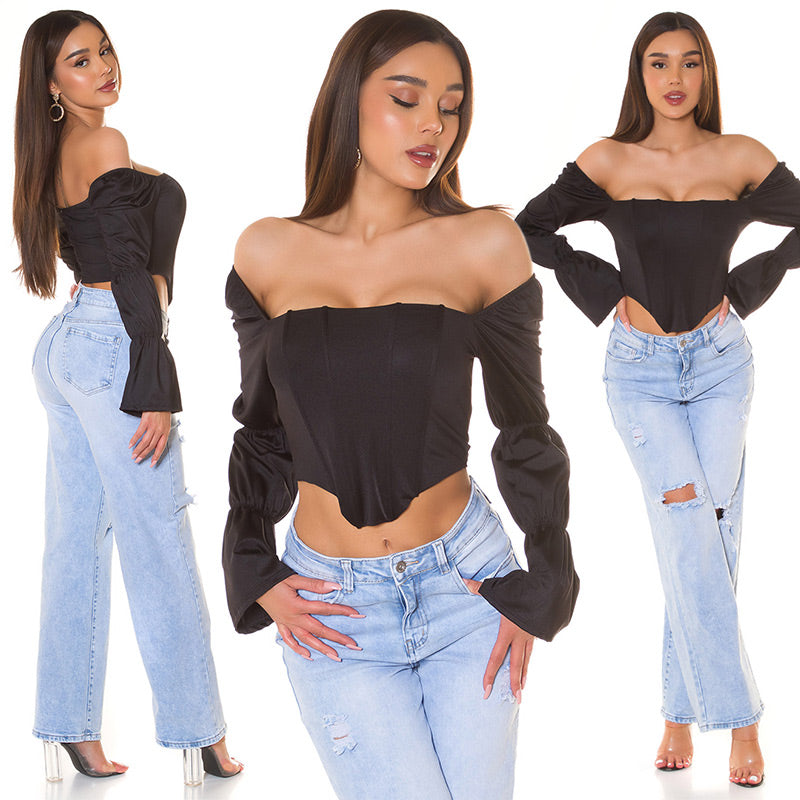 Top corsetto con spalle scoperte 0000T6258