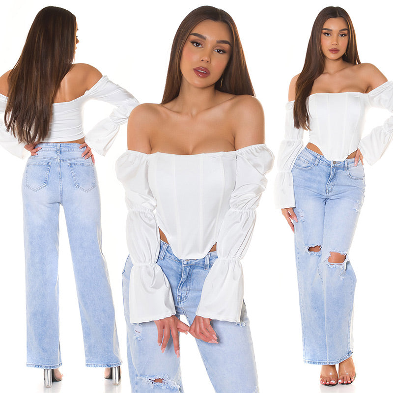Top corsetto con spalle scoperte 0000T6258