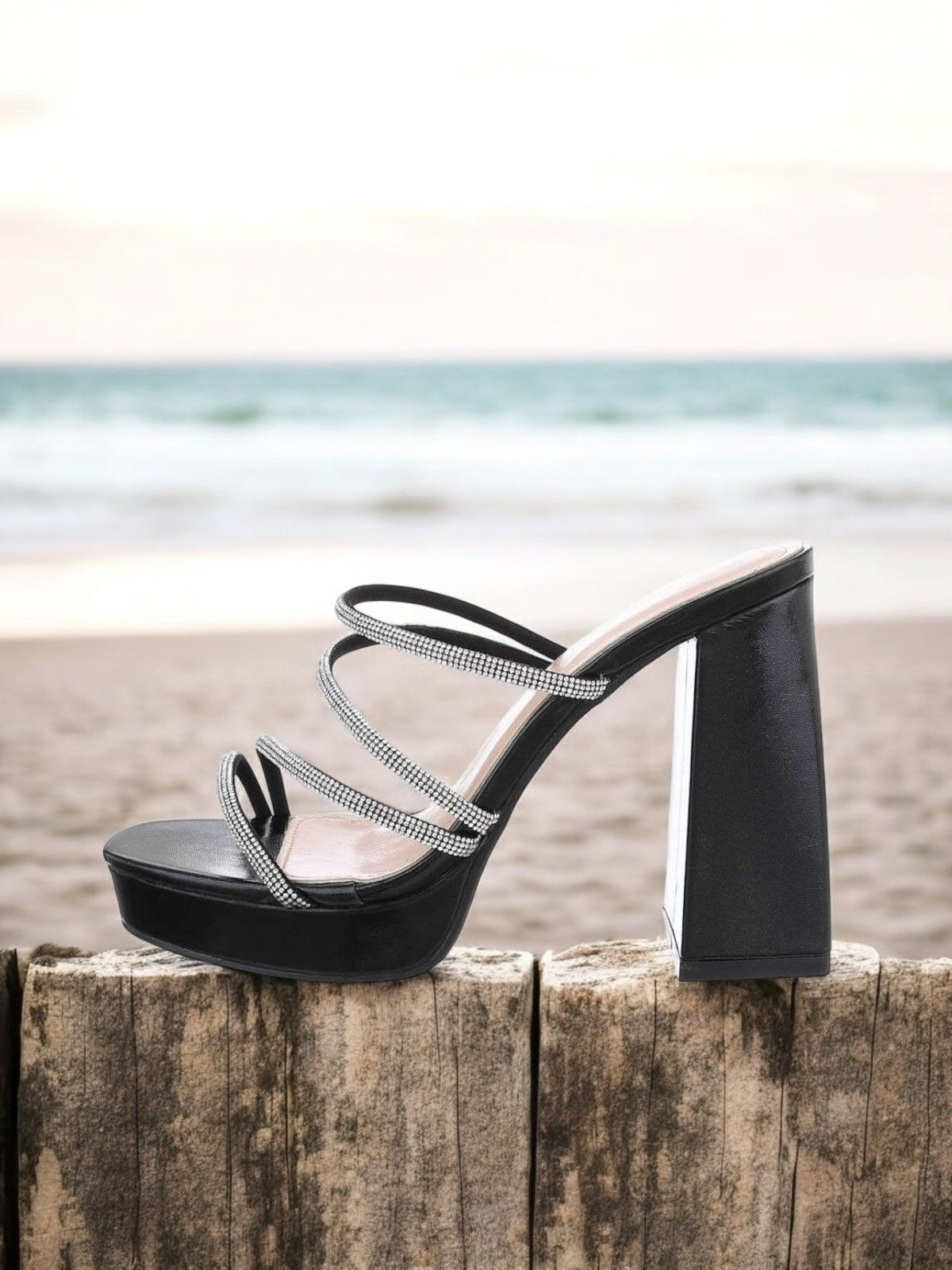 Sandali neri tacco 12 cm - codice 4124