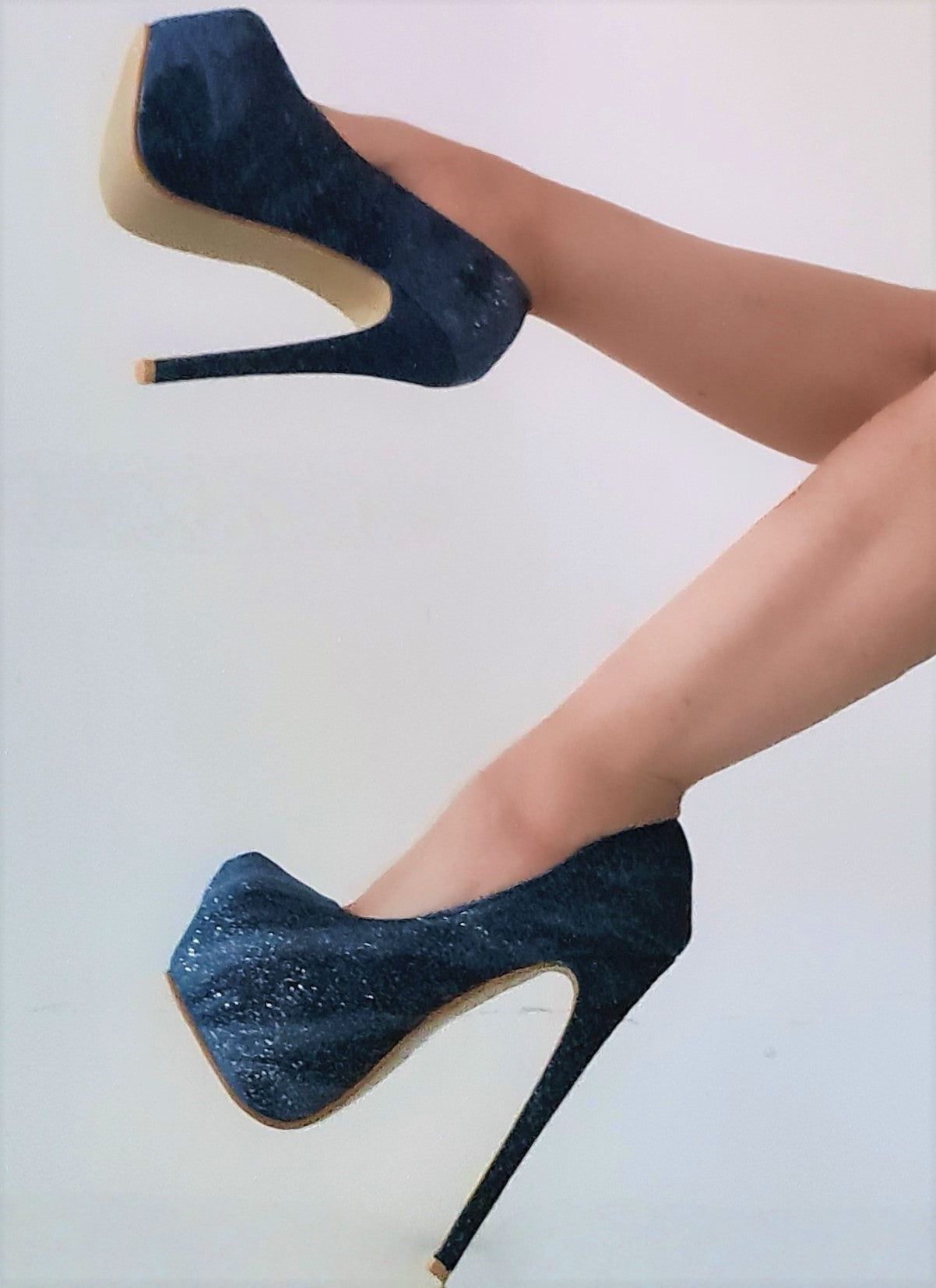 Decolletè blu con glitter codice XF73-U - numero 38