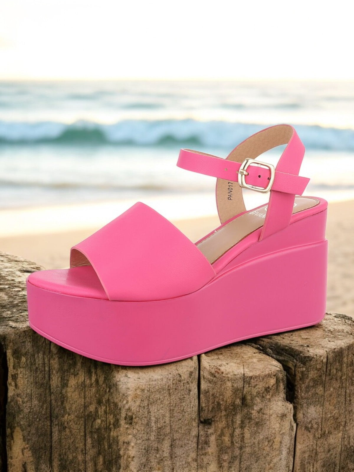 Zeppe sandali fucsia donna suola 10 cm - codice PAN017
