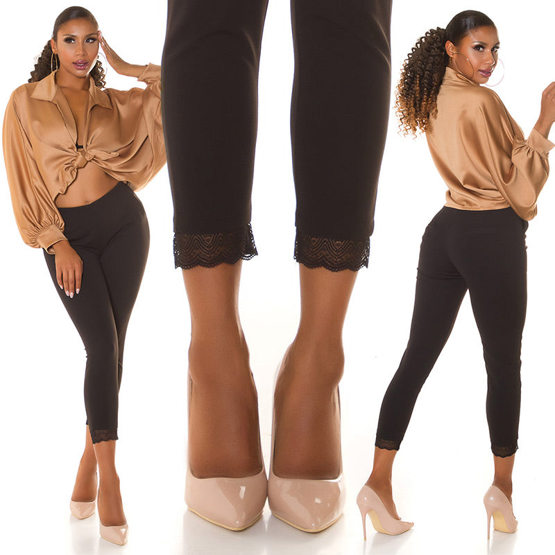 Pantaloni con pizzo sulla caviglia 0000H4196