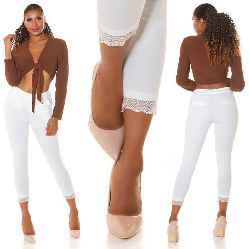 Pantaloni con pizzo sulla caviglia 0000H4196