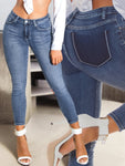 Jeans elastici 0000J0803 con tasche posteriori stampate