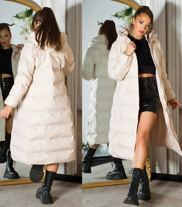 Cappotto invernale con cappuccio beige 0000JM7202