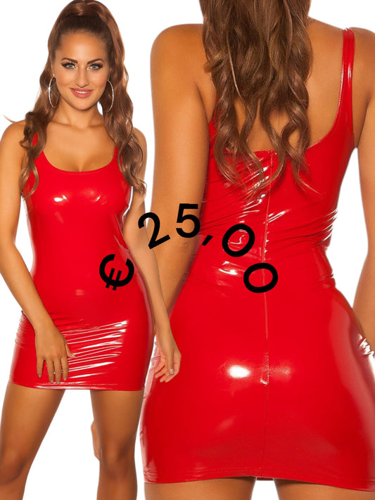 Abito rosso in lattice 0000K20084