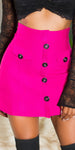 Gonna con bottoni decorativi rosa 0000MR3427