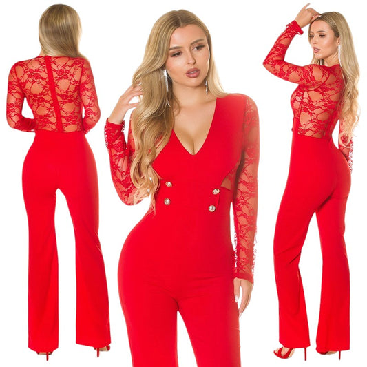 Tuta a gamba larga con pizzo 0000OV39089