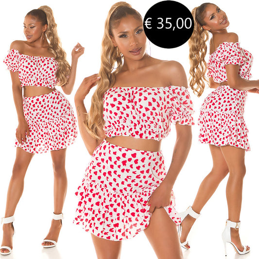 Completo top + gonna bianco 0000SET8337
