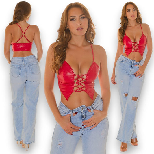 Top corto in similpelle 0000T20668