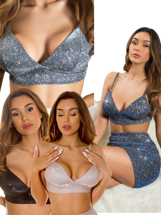 Top corto con glitter 0000T52263