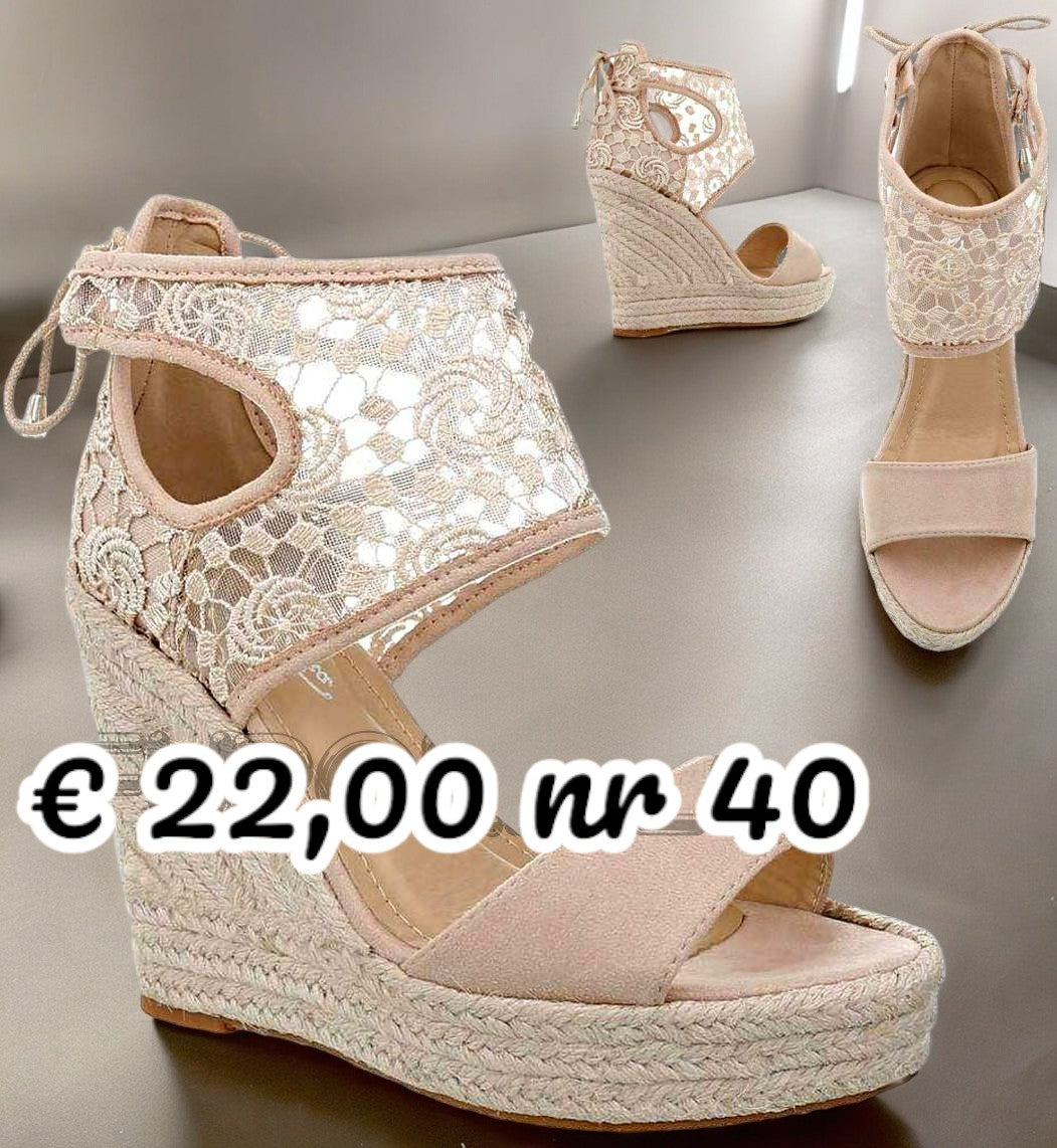 Zeppe beige 12 cm codice 3811-12 - numero 40