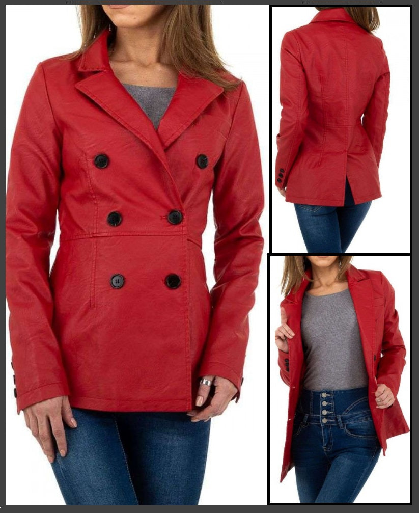 Giacca rossa ecopelle deals