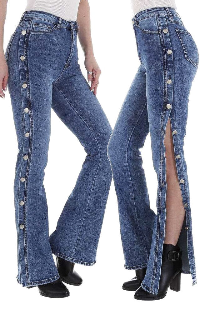 Jeans a vita alta J-T218-1