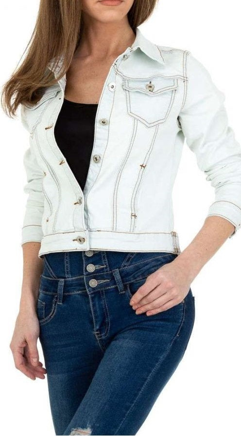 PROMO Giacca di jeans bianco KL-YT7001 - taglia M