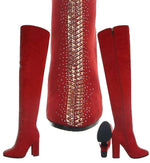 Stivali rossi alti sopra il ginocchio tacco 11,5 cm - numero 39 - RMD2085