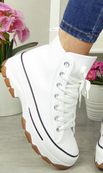 Sneakers bianche suola 5 cm - modello V1