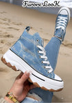 Sneakers blu suola 5 cm - modello V1
