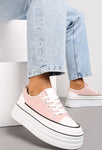 Sneaker rosa suola 4 cm - codice V24