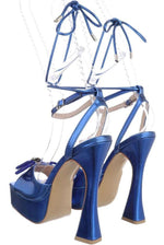 Sandali blu tacco 15 cm - codice V36