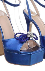 Sandali blu tacco 15 cm - codice V36