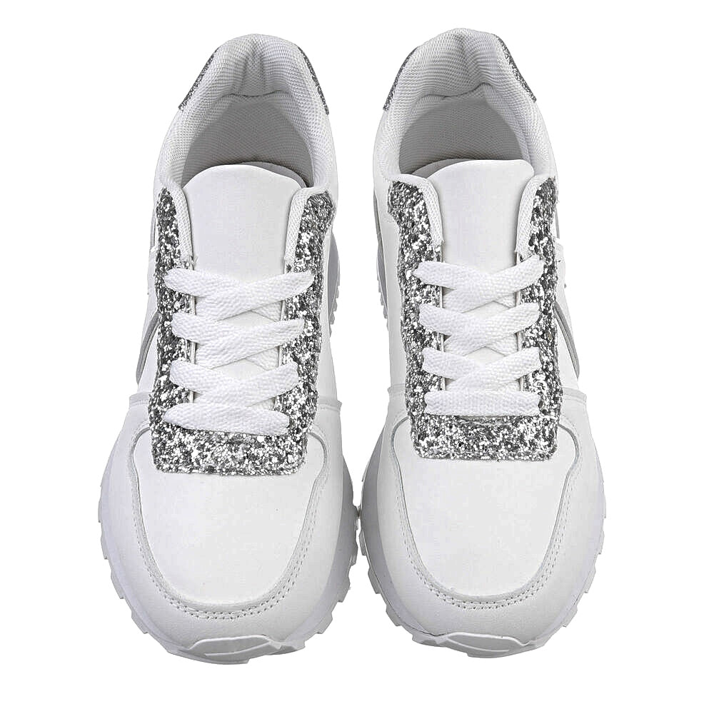 Sneakers bianche con glitter - codice V56