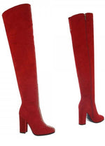 Stivali rossi alti sopra il ginocchio tacco 11,5 cm - numero 39 - RMD2085