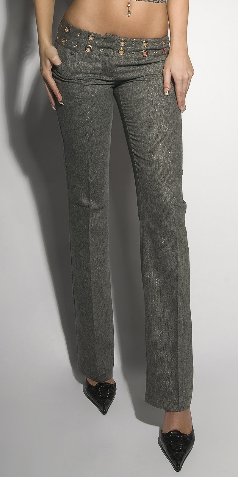 Pantaloni grigi con glitter 0000ISF-LMR019