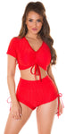 Completo top + shorts rosso 0000SET1750